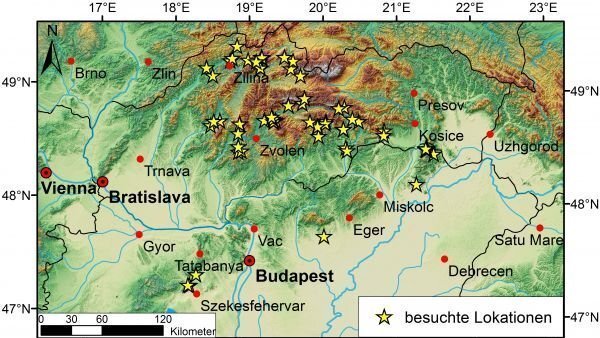 Overview map Slovakia and Hungary 2015